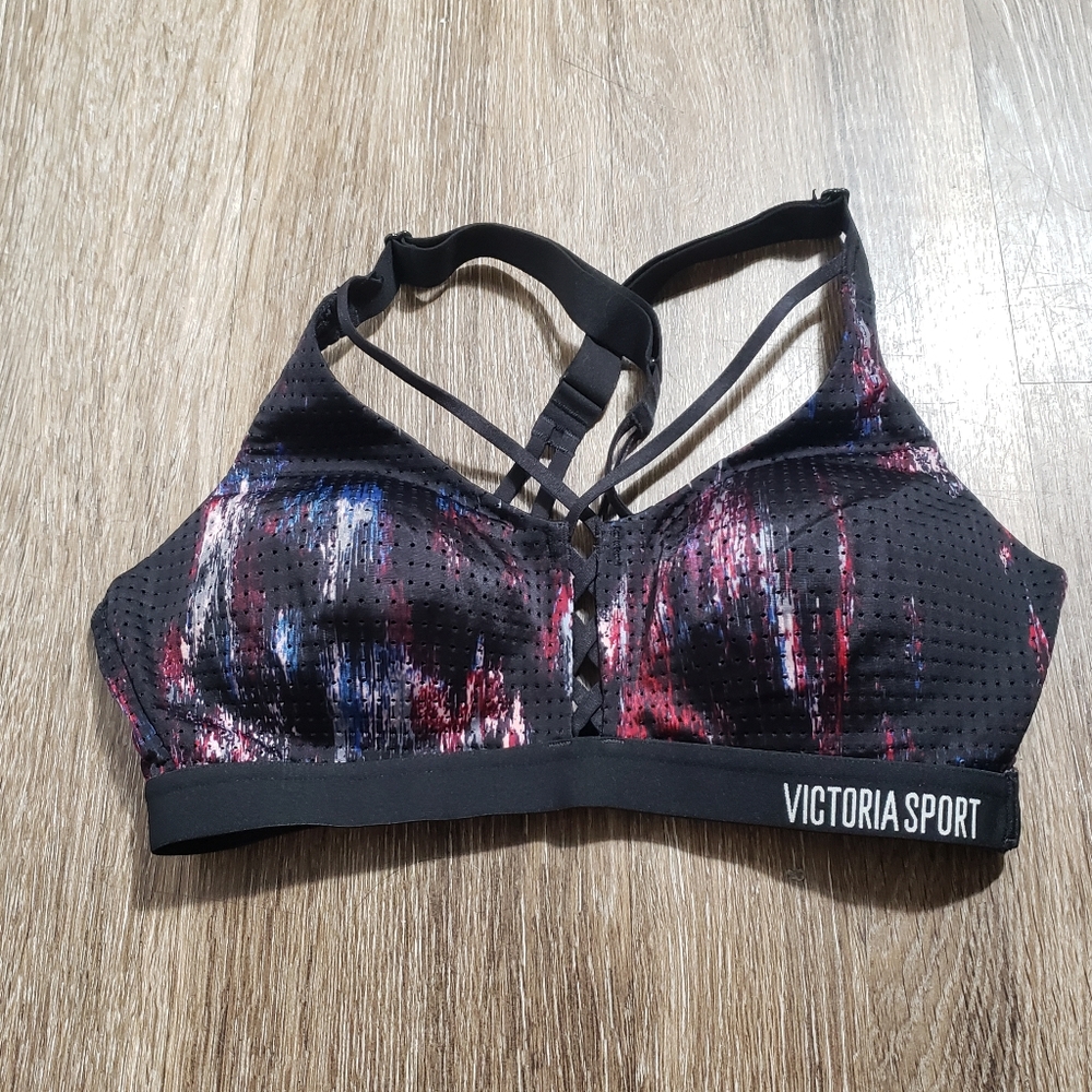 Victoria's Secret VSX  Sports Padded Bra in Red & Black size 34B